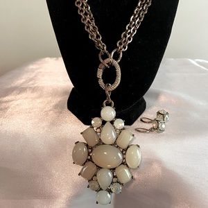 Chico’s Convertible Necklace-Long or Short with Earrings